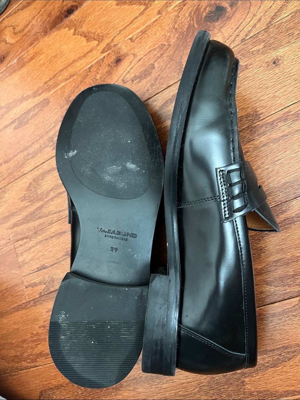 Vagabond Black Leather Penny Loafers - Picture 4 of 5